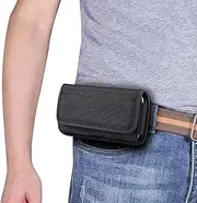 Phone Holster Rugged Nylon Cell Phone Belt Holster Compatible with Galaxy S25,S24,S23,S22,S21,S20, Compatible with iPhone 16,15,14,13,12 Pro Holster Pouch Case,Belt Clip Holster Pouch Case Men Carry C