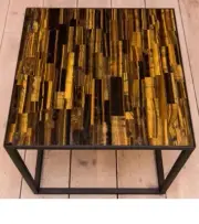 Square Decorative Tiger Eye Coffee And Dining Table Living Room Furniture Decors