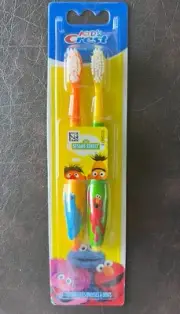 Kid's Crest Toothbrushes Sesame Street Elmo Cookie Monster SOFT BRISTLES 2-pack