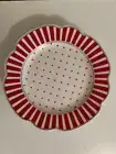 Grace Teaware 9.25” Red and White Striped Small Dinner Salad Plate Set of 4 NEW