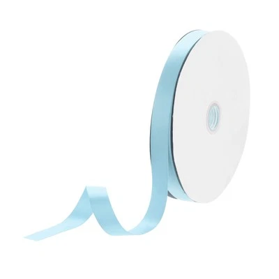 3/4 inch 100 Yards Satin Ribbon Double Face Fabric Grosgrain Ribbon Light Blue