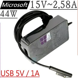 Microsoft 1800 變壓器(保固最久)-微軟 15V,2.58A,44W, SurFace Pro 5, Pro 6,USB 5V,1A,1769 平板充電器