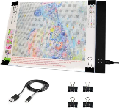 A4 LED Light Pad - Diamond Art Light Box Tracing Light Board with 3 Brightness