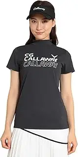 [Callaway] C24134218 Women's Short Sleeve Mock Neck Shirt (Brand Logo, Sweat Absorbent, Quick Drying), Golf Inner, 1010_Black, LL