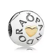 Pandora Logo Heart Two-tone Clip Charm 796219