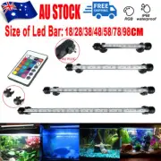 2W-12W Fish Tank LED Bar Lamp Pool Aquarium Submersible RGB LED Light Remote OZ