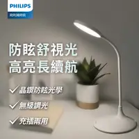 在飛比找PChome24h購物優惠-Philips 飛利浦 66247 品志 可攜式充電檯燈(P