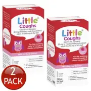 2 x Little Coughs Chesty Congestion Relief Raspberry Flavour Non-Drowsy 200mL