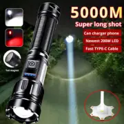 1000000 Lumen Military LED Torch COB Flashlight Rechargeable Work Light