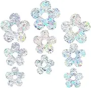 Zerodeko 9Pcs Collision Window Stickers Static Cling Flower Design Decals for Home Office Bathroom Decorative Glass Stickers for Smooth Surfaces
