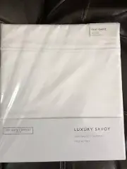 The White Company Italy NWT (1) Queen Flat Sheet 100% Percale Luxury White LAST