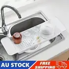 Spa Bathroom Support Expandable White Bath Caddy Holder Tray Over Bathtub Rack