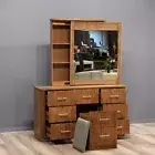 Bristol Dresser Sliding Mirror 9 Drawers, Stool