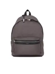 Saint Laurent City Backpack in Nylon Canvas and Leather in Storm