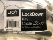 NEW !! Joy Factory LockDown Key Cable Lock 6' for Tablets and Laptops