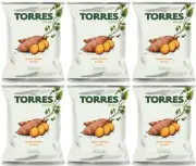 6 TORRES SWEET POTATO Vegetable Chips Snack Bags 90g 3.17oz