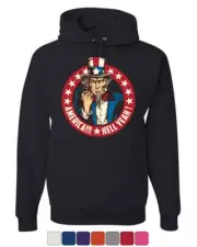 America Hell Yeah Hoodie Uncle Sam Patriotic Stars and Stripes Sweatshirt
