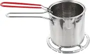 ZUNOXAZ 1Set Stainless Steel Fryer Kit with Deep Fryer Basket Heat Resistant Handles for Onion Rings Chicken Chips and More Frying Pot for Kitchen Use