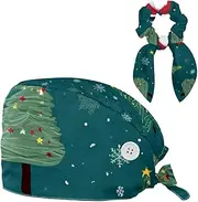 [YTYVAGT] Scrub Caps Women,Scrub Hats Suitable for Women,Christmas Santa Claus Snowman