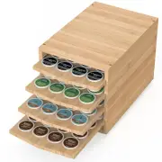 Coffee Pod Drawer (KK496) - Premium Bamboo, Compatible with K-Cups, 96 Pod Pa...