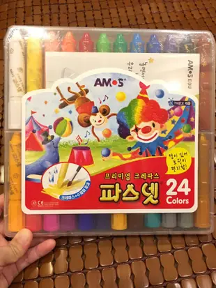 韓國 AMOS 無毒 旋轉水蠟筆 24色