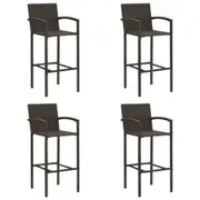 Bar Stools 4 pcs Brown Poly Rattan