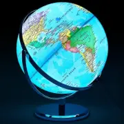 Amylove 13'' Illuminated World Globe with Stand 720°/360° Rotation Rewritable...