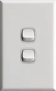 HPM Excel 10A 2 Gang Rocker Switch, White, (CDXL770/2WEWE)