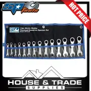 SP Tools Spanner Set 14 Piece Stubby Flexhead Metric Geardrive Wrench SP10334