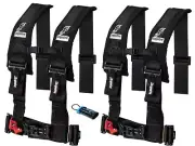 Dragonfire Racing Black RZR 4 Point Harness 3" Set of 2 For RZR XP 800 900 1000