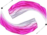 [Anlising] 2PCS Dance Silk Veil Poi, Belly Dance Colorful Veil Poi, Silk Poi Throwing Balls, Silk Belly Dance Ball, Silk Veil with Poi Ball, Suitable for Dance Performances and Practice