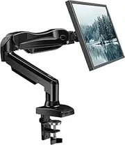 HUANUO Single Monitor Mount, 13 to 32 Inch Gas Monitor Arm, Adjustable Stand, Vesa Mount with Clamp and Grommet Base - Fits 4.4 to 19.8lbs LCD Computer Monitors