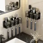 Wall Mounted Toothbrush Holder Storage Tool Mouthwash Cup Shelf