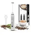Silver USB Charging Low Noise Milk Frother Handheld Mini Mixer for Eggs & Milk