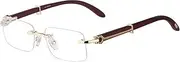 [TYUVIVO] Wooden Rimless Sunglasses Men Luxury Classic Rectangle Frameless Wood Glasses for Male Uv400