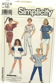 Simplicity Overlook Pattern #9024 Pants, Shorts, Skirt & Tops - (Size MD)