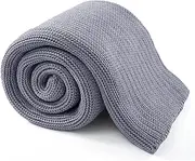 Guohaoi Knitted Weighted Blanket(Light Grey 60"x80" 15lbs),Home Décor Cooling Throw Blanket for Hot Sleepers,Hand Made Chunky Knit Heavy Blanket for Adults Use on Queen/King Size Bed