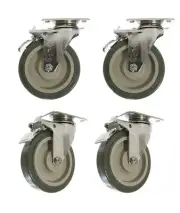 Paragon Storage Reel 5 in Locking Wheel Kit, Stainless Steel Set of 4 KDI-75101E