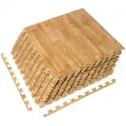 Pine Wood Grain Floor Mats Foam Interlocking Mats 24 In. X 12 In. (12 Tiles)