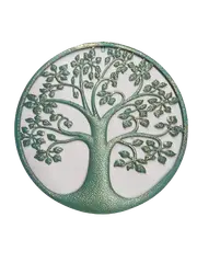Metal Tree of Life Wall Art in Green Finish