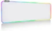 Tilted Nation Bone White Gaming Mouse Pad RGB - Create Your Dream Setup - Bright LED XL Pad With 8 Light Modes - Smooth Gliding Large RGB Pad - Easy to Clean