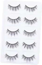 ARTSEWPLY 5 Pairs False Eyelashes Eyelash Glue False Lashes Voluminous Eyelashes Cross Eye Lashes Banana Hair Claw Clips Pink False Eye Lashes Hair Eye Lashes Makeup Black Artificial Fiber