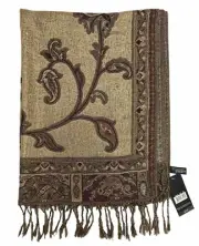 Accessory Street Reversible Paisley Wrap / Scarf - Metallic - NEW
