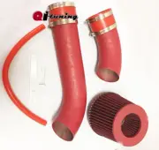 All RED COATED 2PC Cold Air Intake Kit For 2011-2016 Dodge Challenger 3.6 V6 (for: Honda Civic)