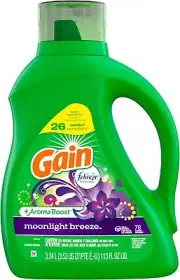 Gain + Aroma Boost Liquid Laundry Detergent, Moonlight Breeze, 78 Loads, 113 oz