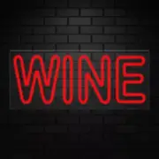 Wine Sign for Business Displays | LED Flex Neon | 32"W x 13"H x 1"D
