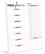 Inkdotpot Weekly Meal Planner Notepad 7"x10 , "Meal Planner" Magnetic-mnX