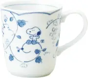Snoopy Ai Karakusa Indigo Arabesque Mug Cup 280ml Grapes 630134 MADE IN JAPAN