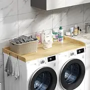 Washer Dryer Countertop 54" x 27.6" Laundry Countertop Over Washer and Dryer with Safety Ledge Non-Slip Pads Wood Laundry Machine Cover for Storage Washer Dryer Toppper for Laundry Room Organization