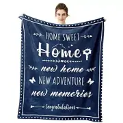 New Home Gifts Blanket - House Warming Gifts for New Home 60" X 60" x 50" Blue